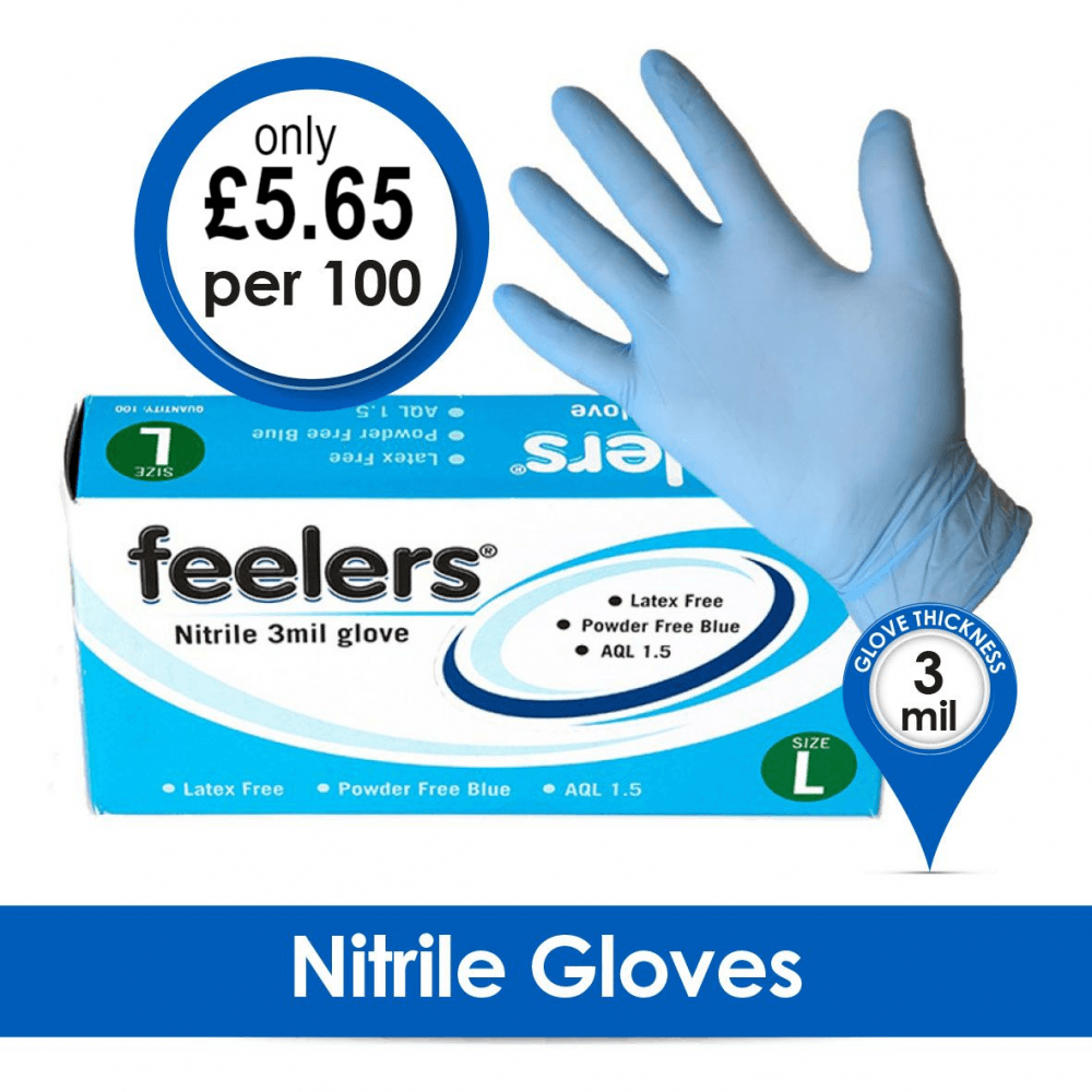 Feelers - Blue Nitrile Gloves - Powder Free