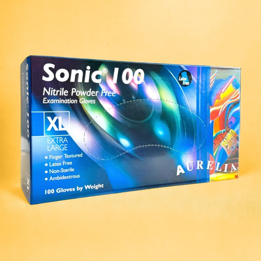 Sonic 100 Cobalt Blue Nitrile Gloves - Powder Free