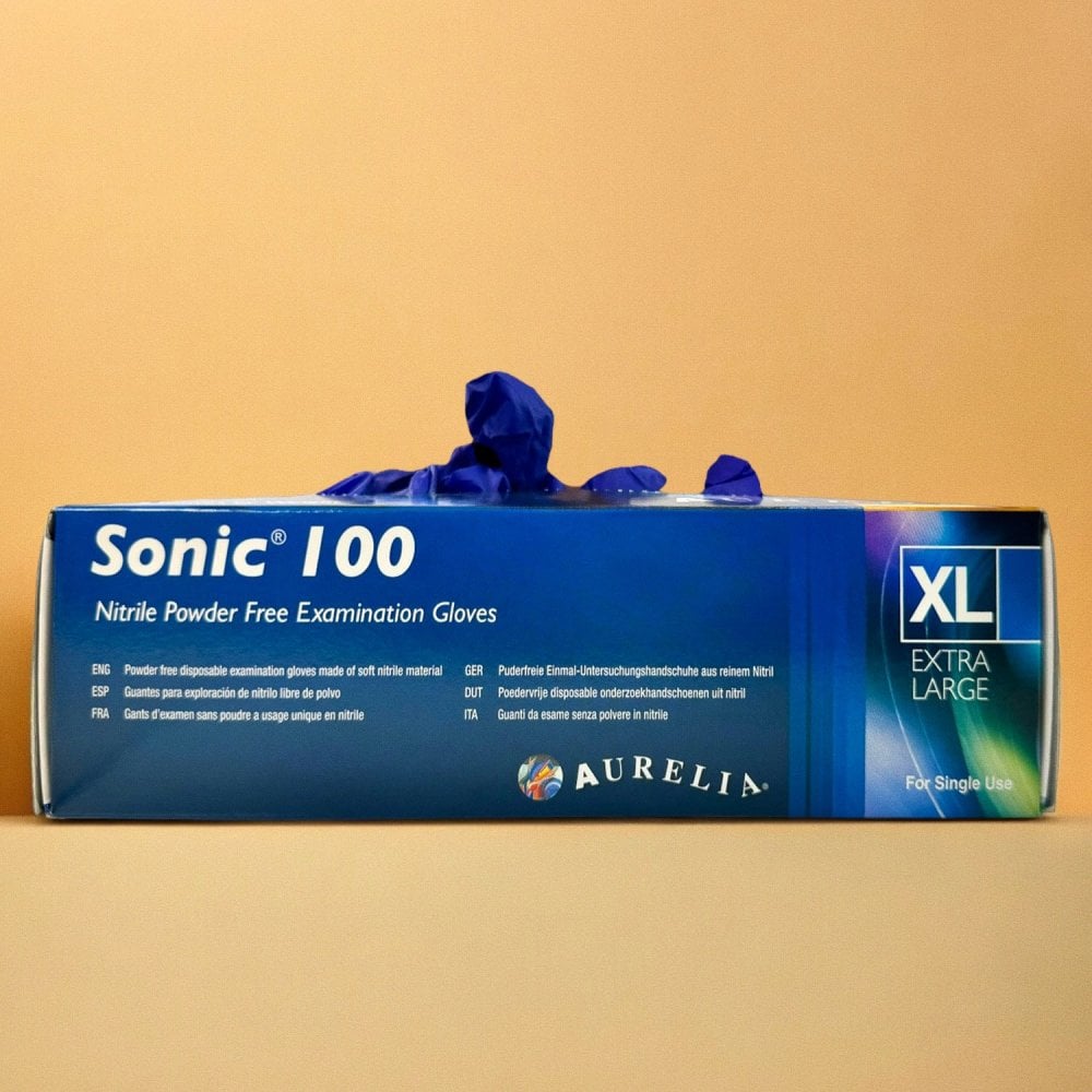 Sonic 100 Cobalt Blue Nitrile Gloves - Powder Free