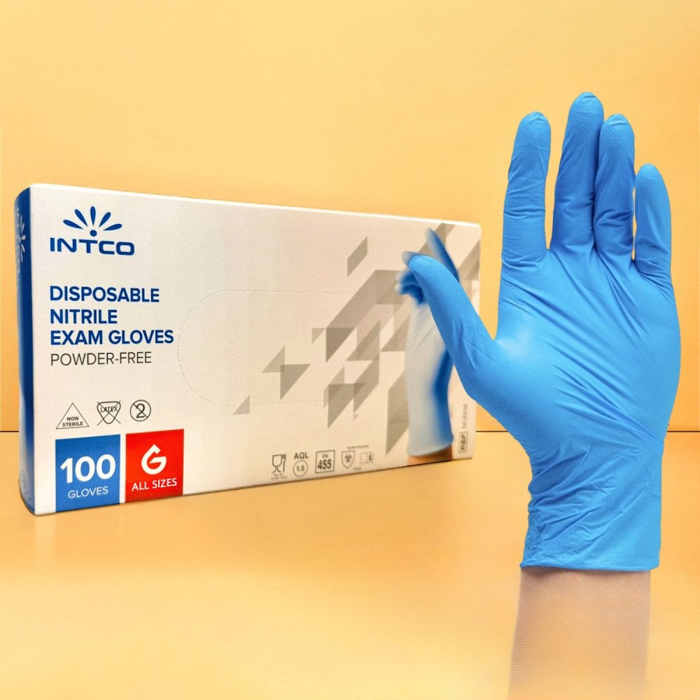 Blue Nitrile Gloves - Powder Free