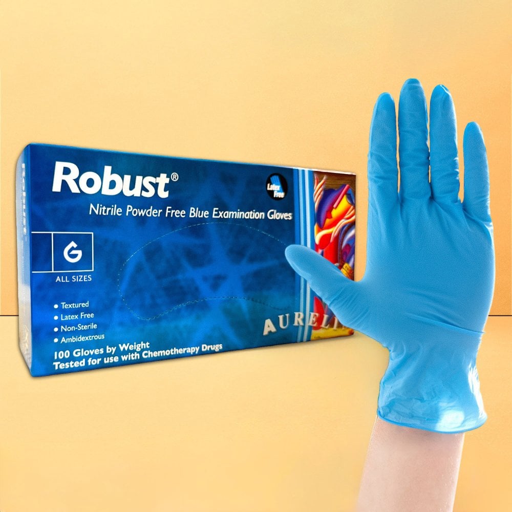 Robust - Blue Nitrile Gloves - Powder Free