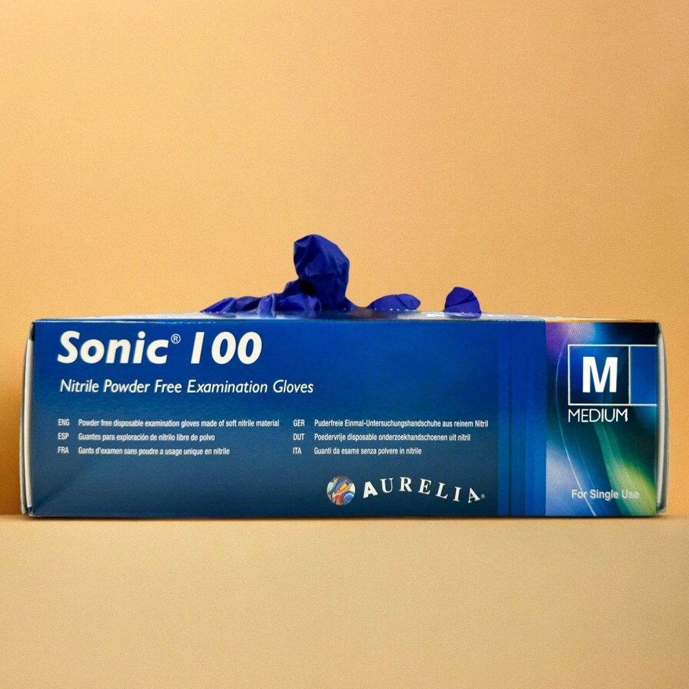 Sonic 100 Cobalt Blue Nitrile Gloves - Powder Free