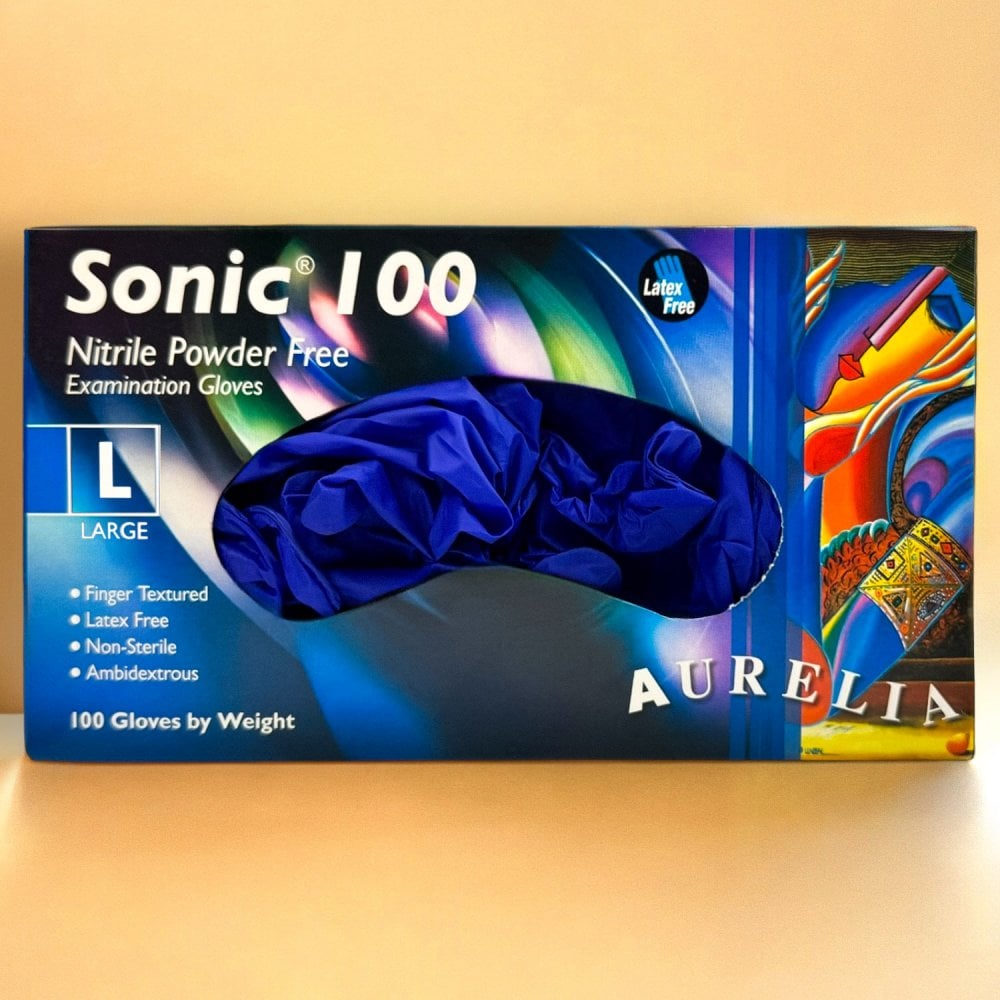 Sonic 100 Cobalt Blue Nitrile Gloves - Powder Free