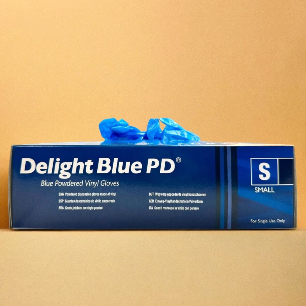 Aurelia - Blue Vinyl Gloves - Powdered