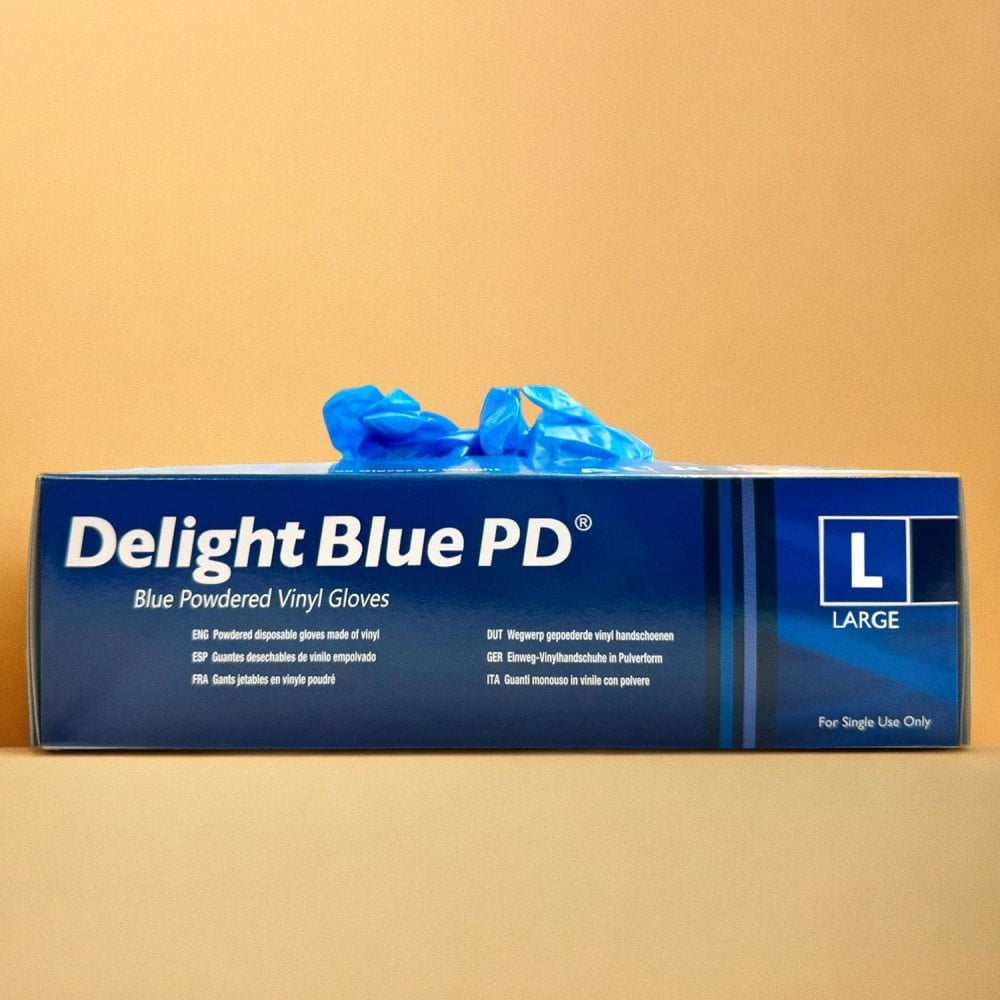 Aurelia - Blue Vinyl Gloves - Powdered