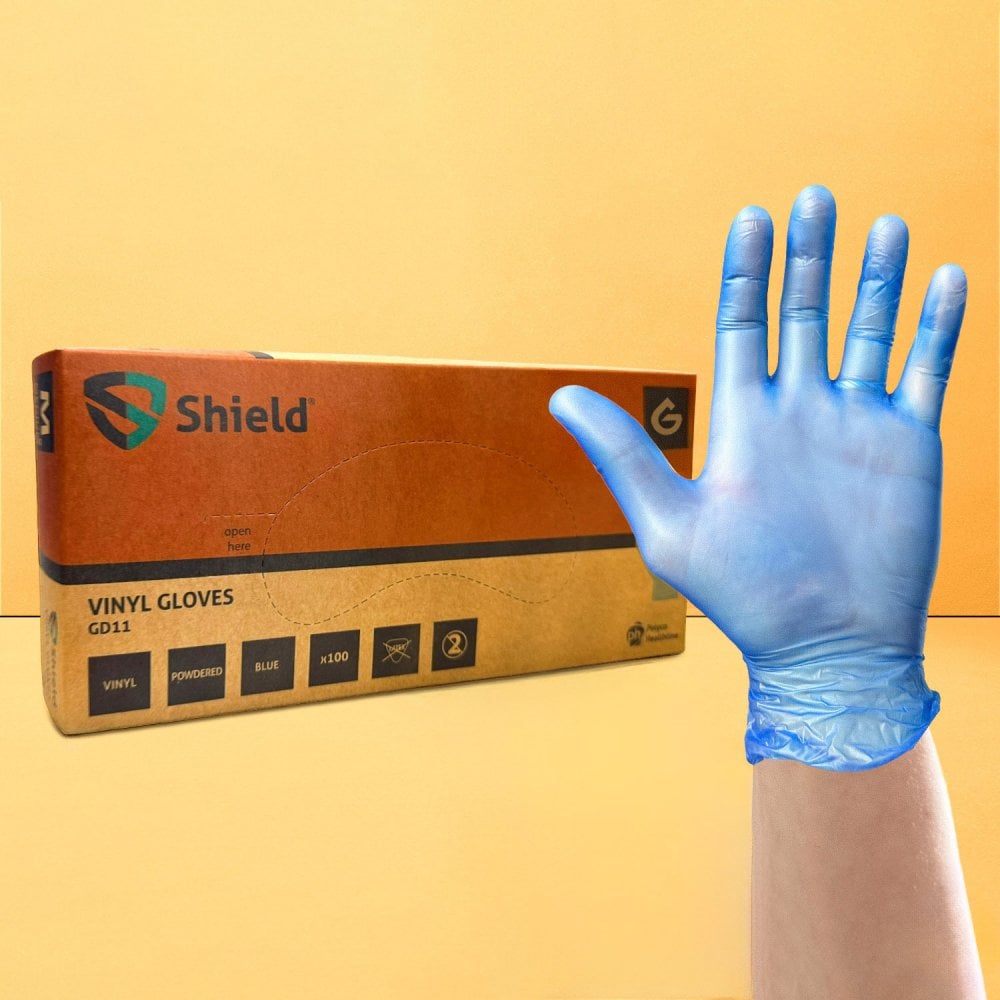 Blue Vinyl Gloves - Powdered