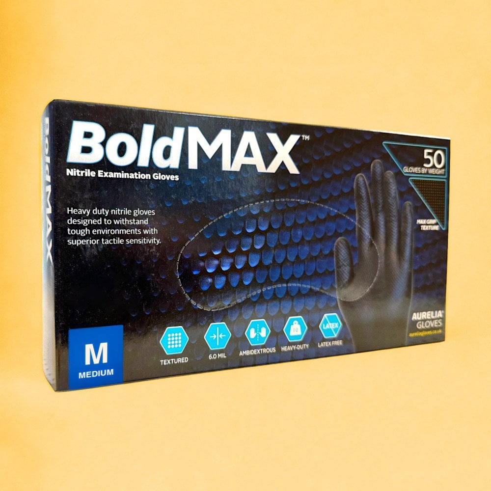 Bold MAX - Black Heavy Duty Nitrile Gloves