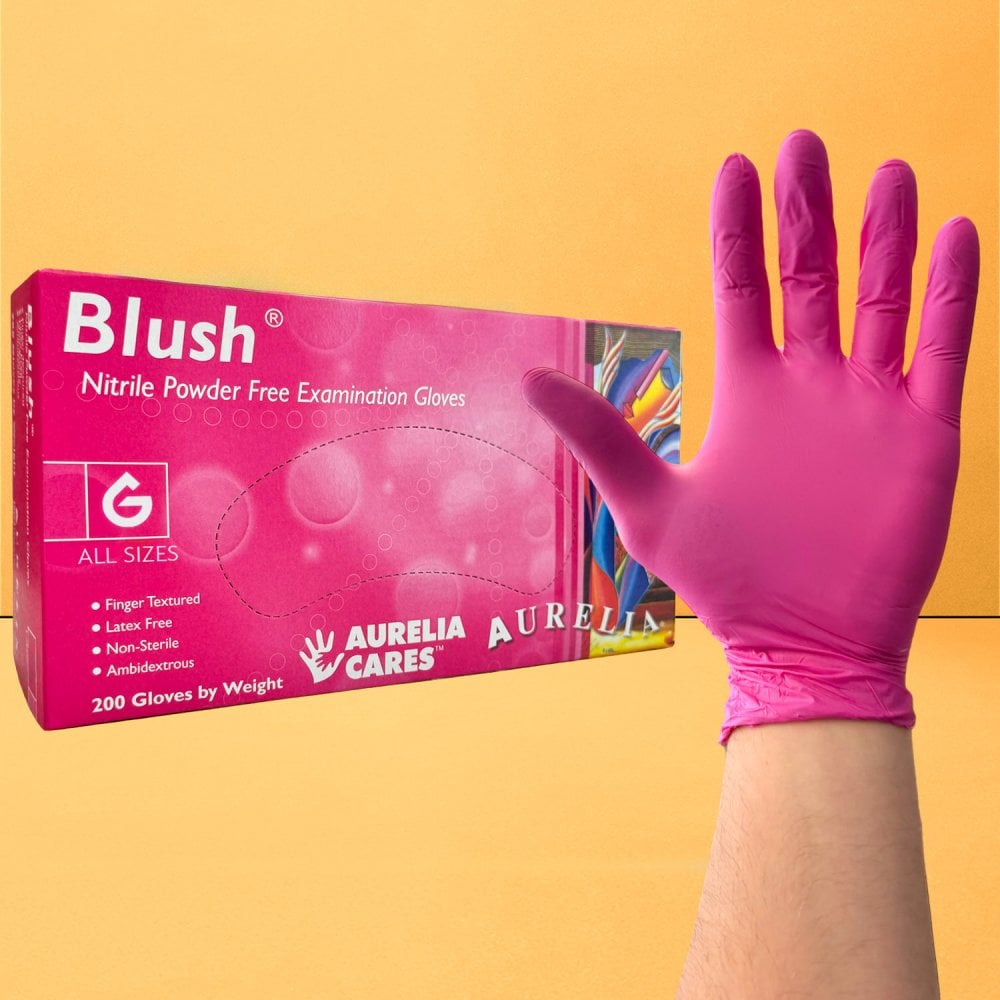 Blush - Pink Nitrile Gloves - Powder Free