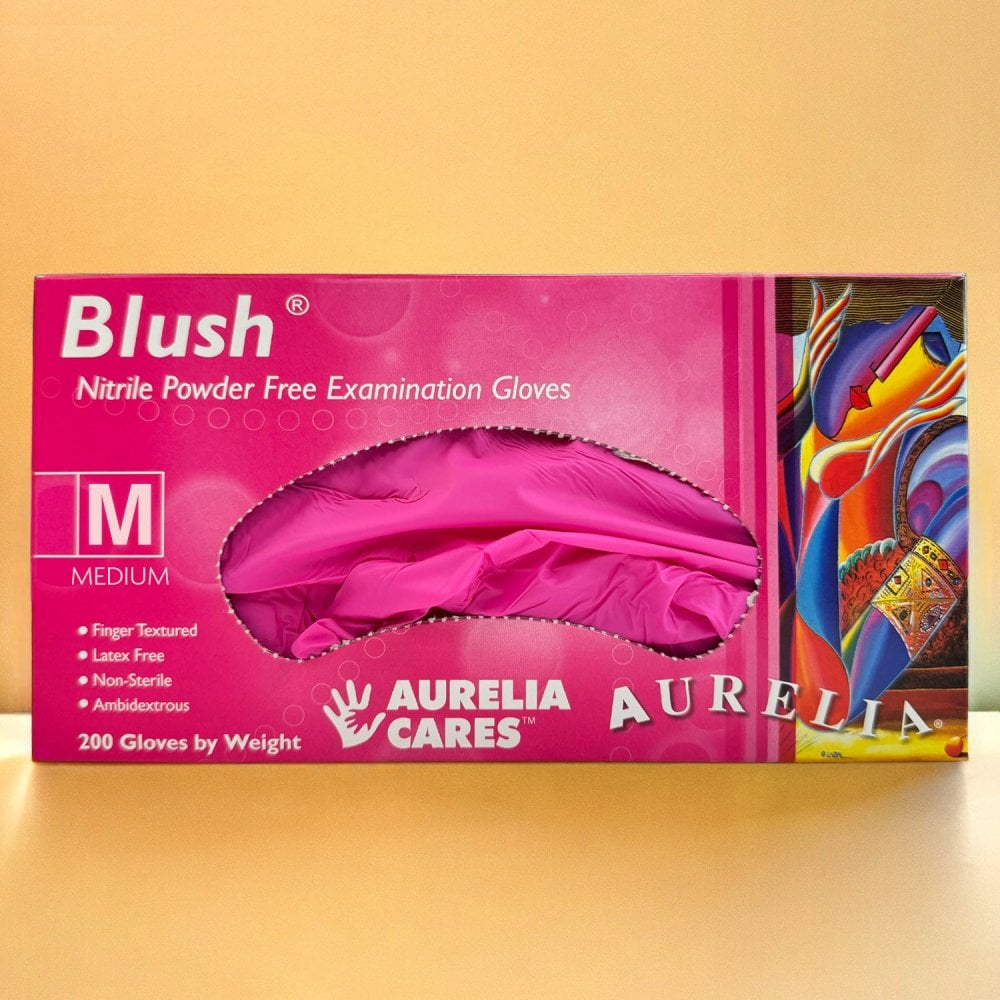 Blush - Pink Nitrile Gloves - Powder Free