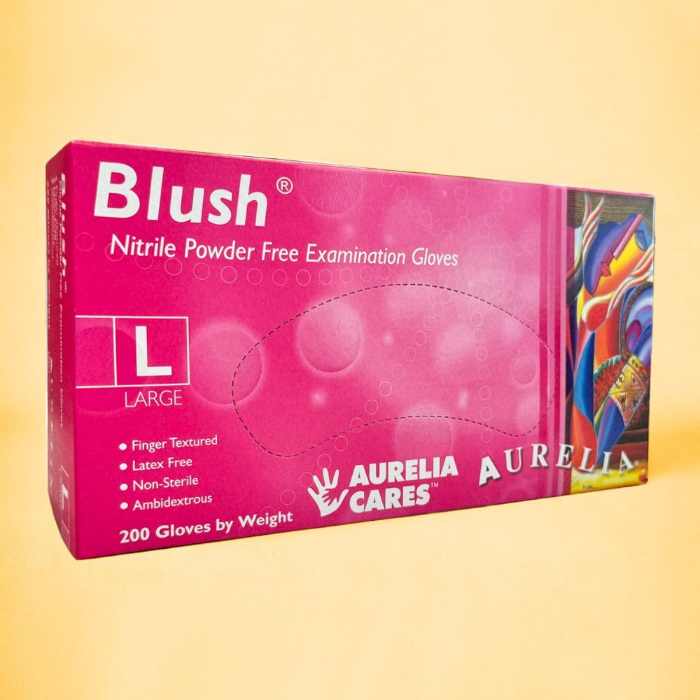 Blush - Pink Nitrile Gloves - Powder Free