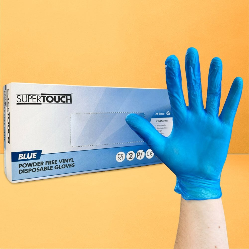 Blue Vinyl Gloves - Powder Free