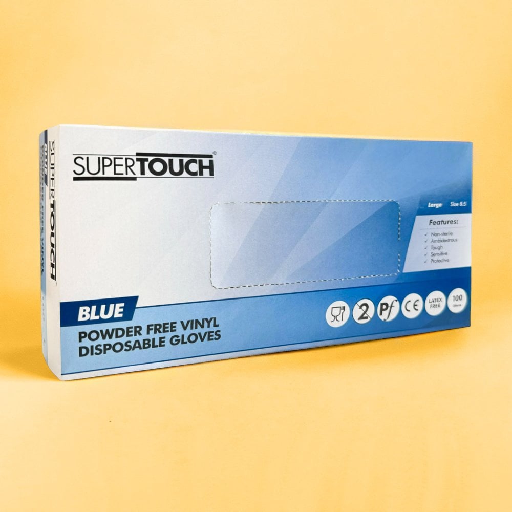 Blue Vinyl Gloves - Powder Free