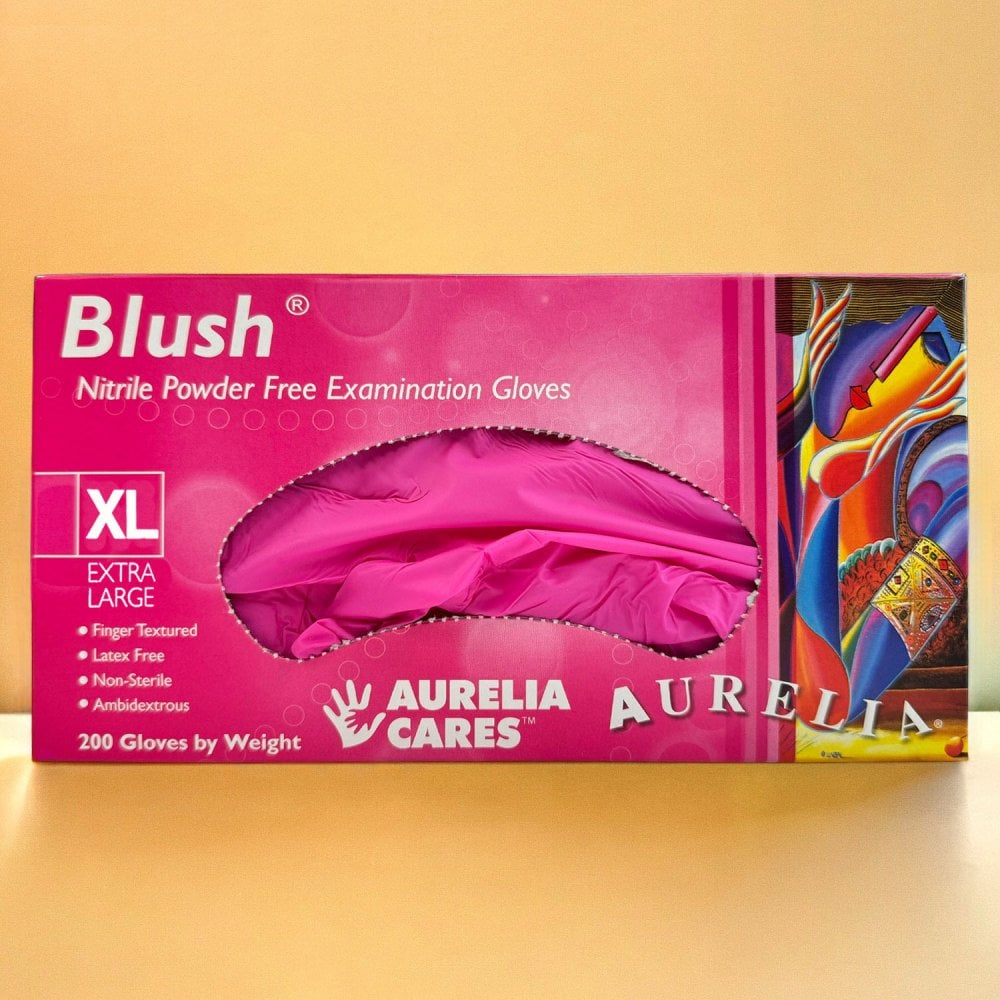 Blush - Pink Nitrile Gloves - Powder Free