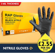 Black Nitrile Gloves - Powder Free