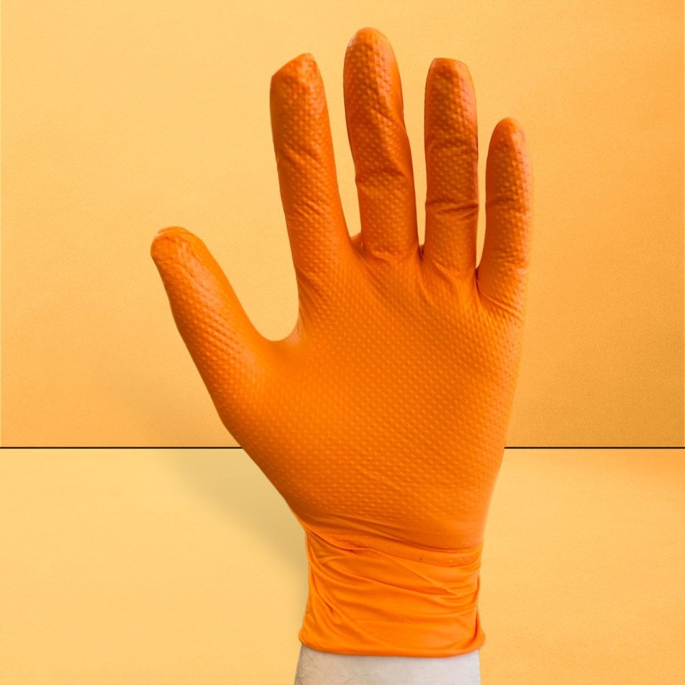 Ignite Orange Nitrile Gloves - Powder Free