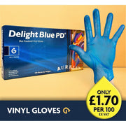 Aurelia - Blue Vinyl Gloves - Powdered